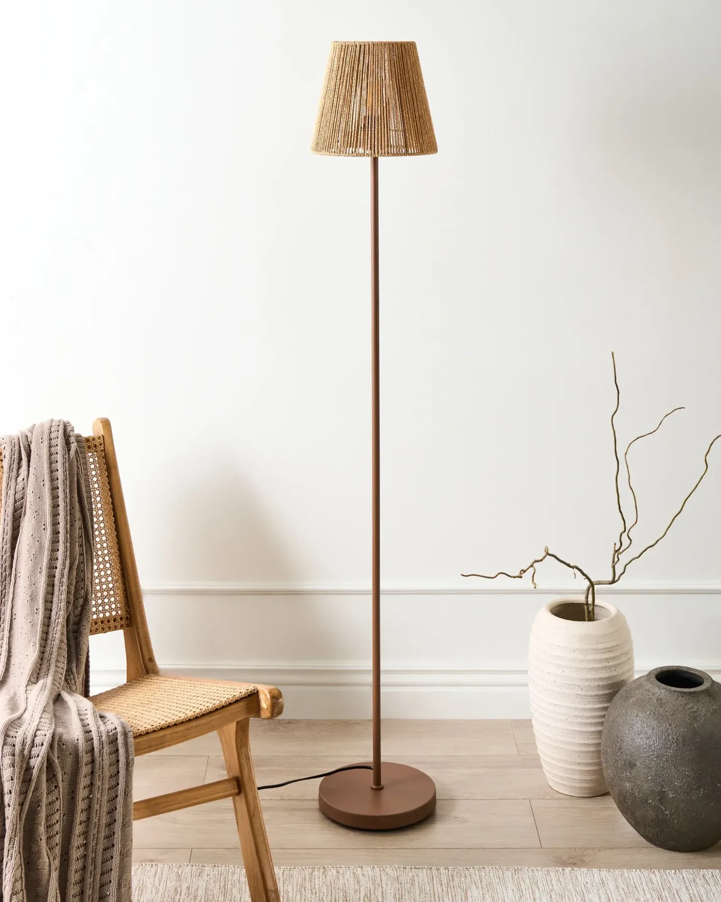 Lampada da pavimento HANGER Metallo Marrone