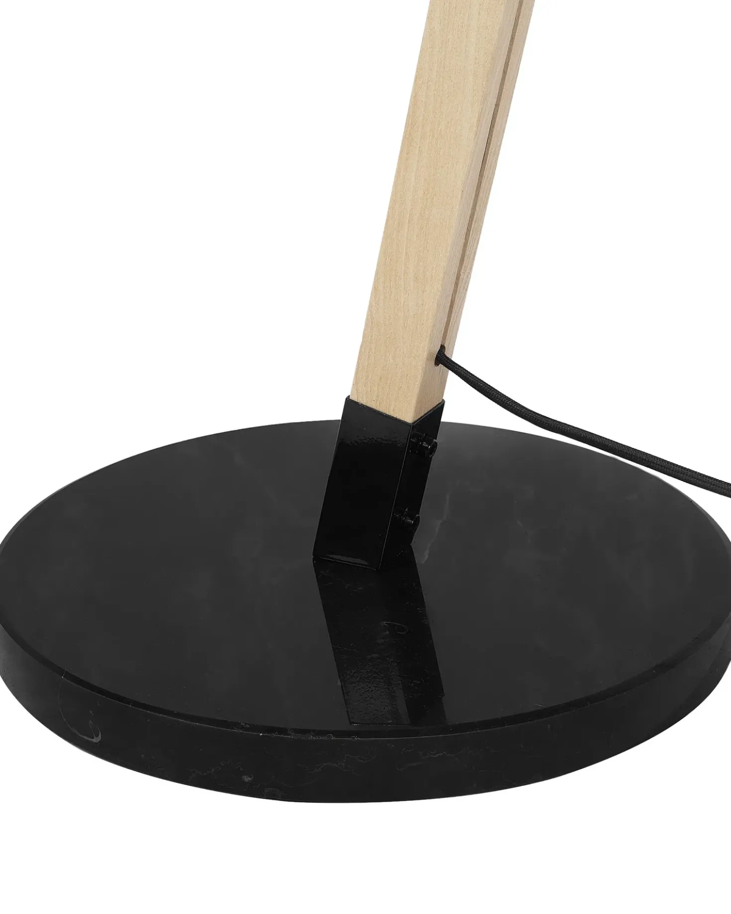 Lampada da pavimento HETTON Regolabile Legno di quercia Nero