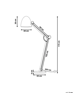 Lampada da pavimento HETTON Regolabile Legno di quercia Bianco