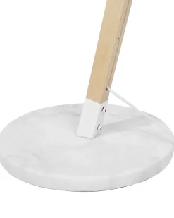 Lampada da pavimento HETTON Regolabile Legno di quercia Bianco
