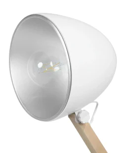 Lampada da pavimento HETTON Regolabile Legno di quercia Bianco