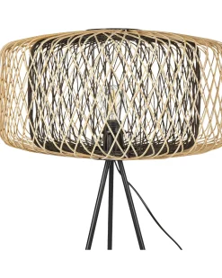 Lampada da pavimento JAVARI Bambù Marrone/Nero