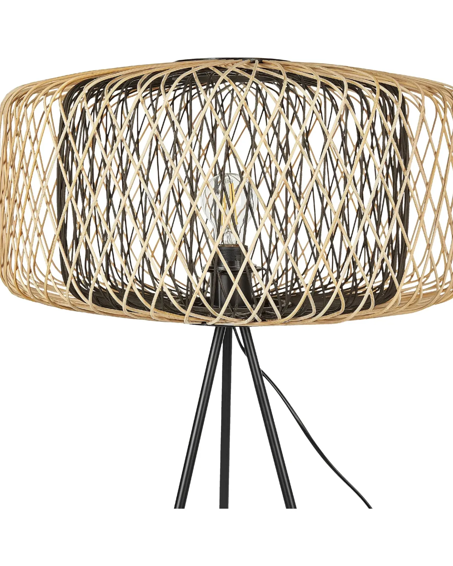 Lampada da pavimento JAVARI Bambù Marrone/Nero