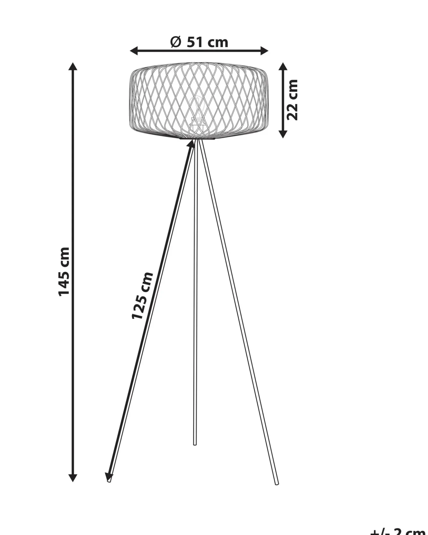 Lampada da pavimento JAVARI Bambù Marrone/Nero