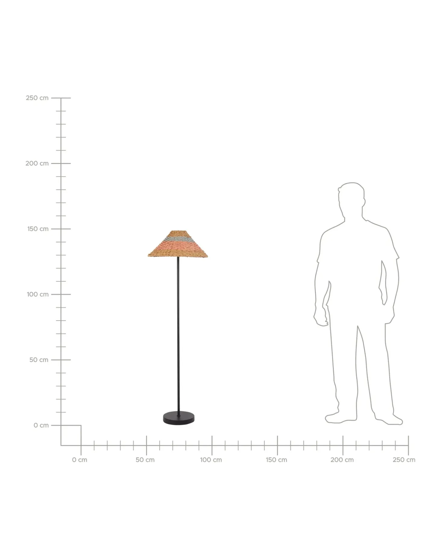 Lampada da pavimento KYOGA Corda di carta Beige