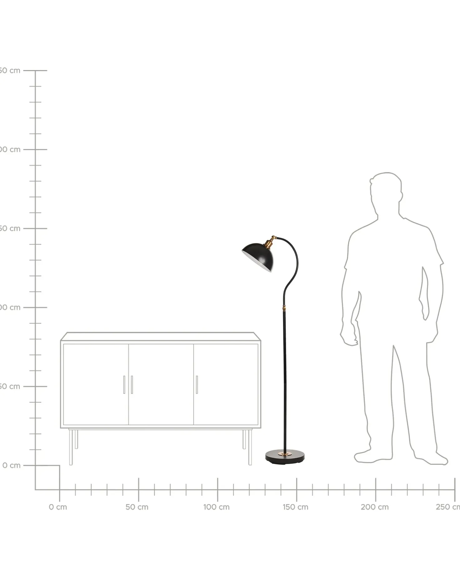 Lampada da pavimento LENNON Regolabile Metallo Nero