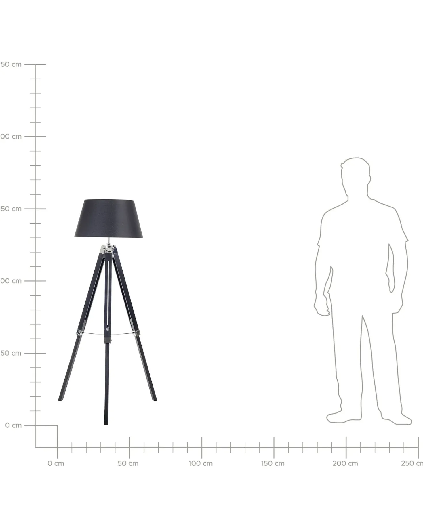 Lampada da pavimento MADEIRA Legno di pino Nero