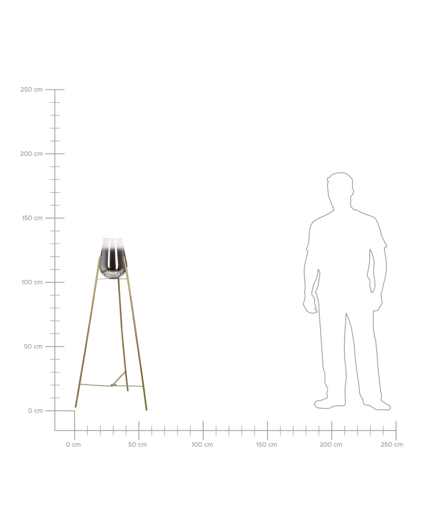 Lampada da pavimento MENA Metallo Oro