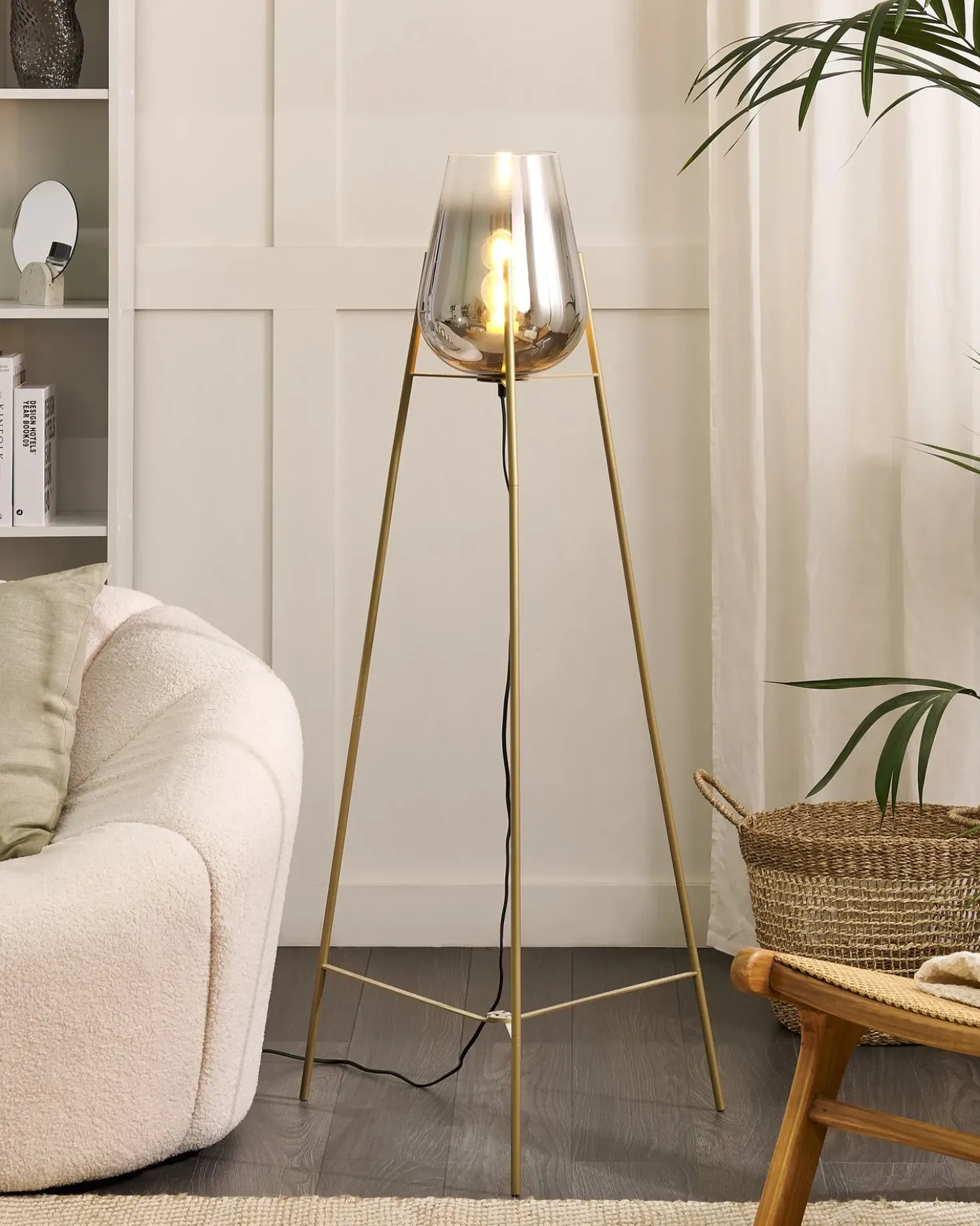 Lampada da pavimento MENA Metallo Oro