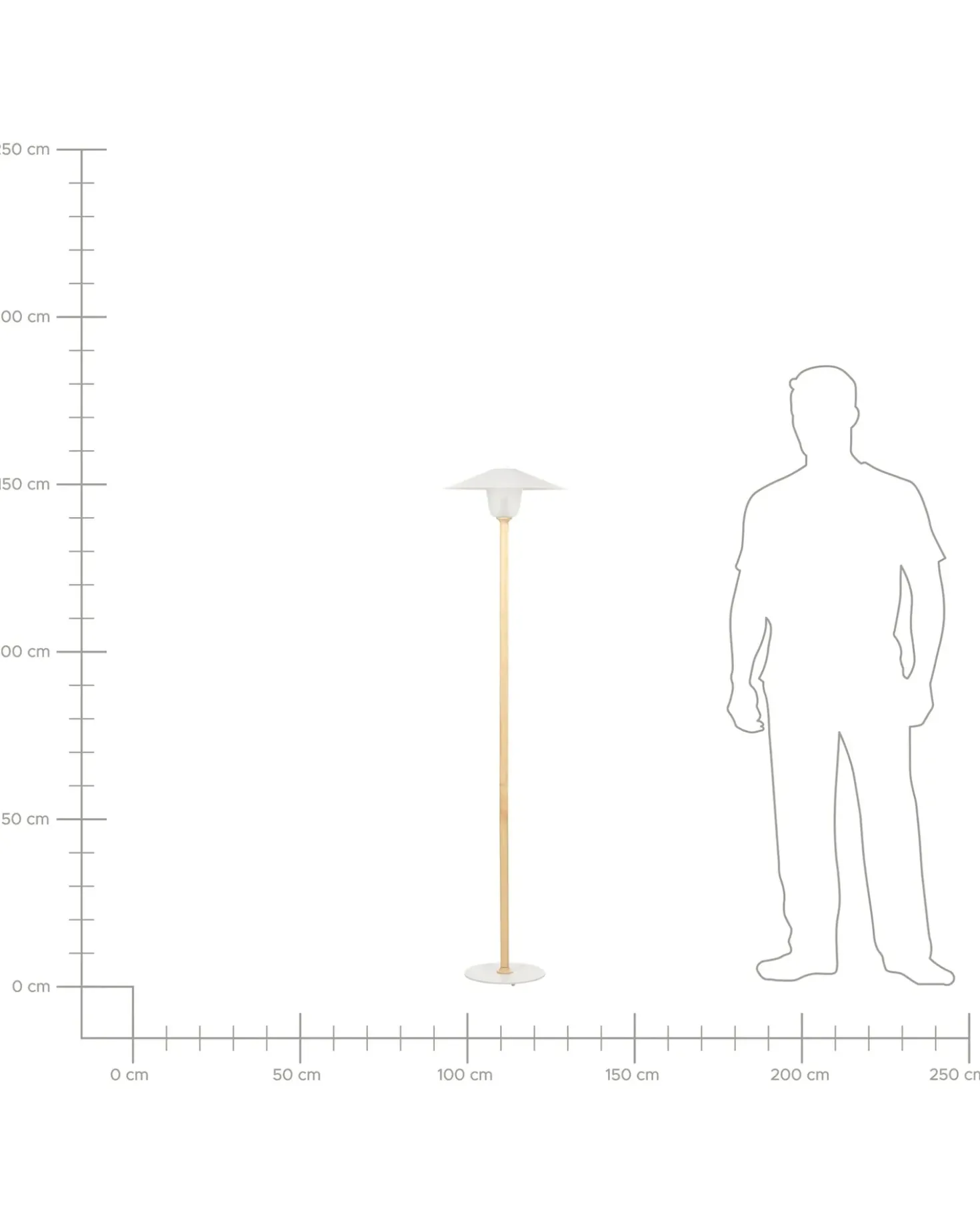 Lampada da pavimento MOPPY Legno di quercia Bianco
