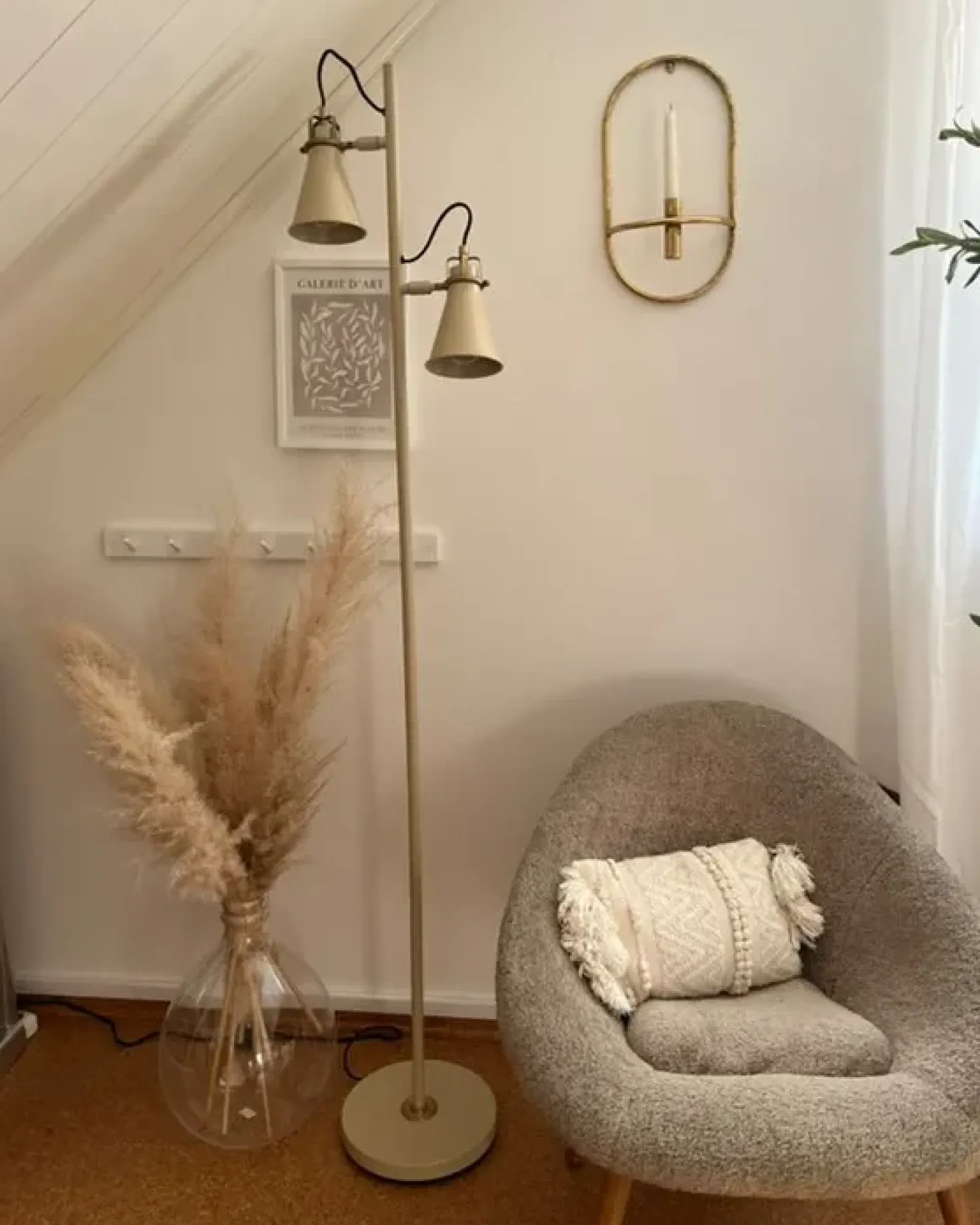 Lampada da pavimento MOYOLA Regolabile Metallo Beige