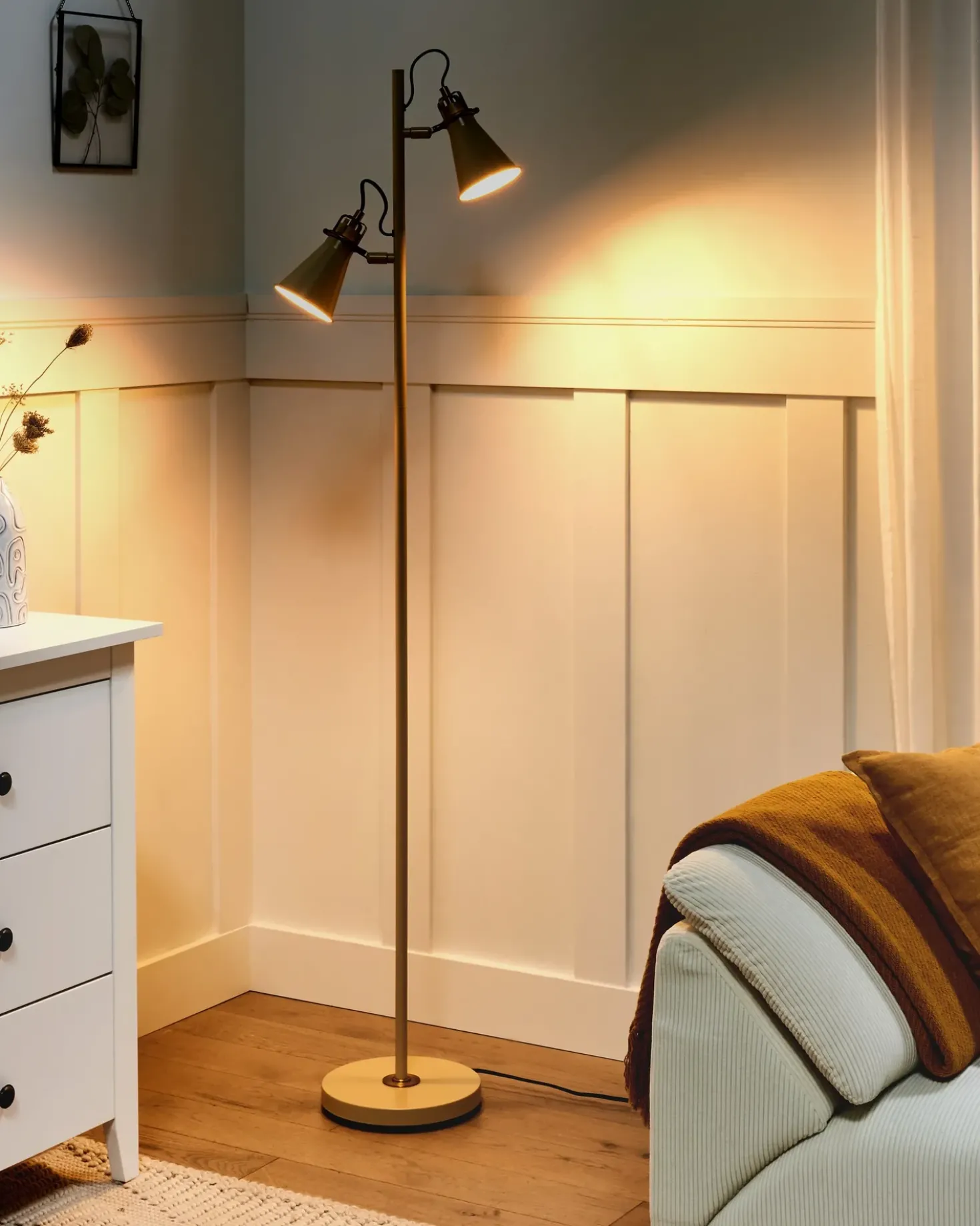 Lampada da pavimento MOYOLA Regolabile Metallo Beige