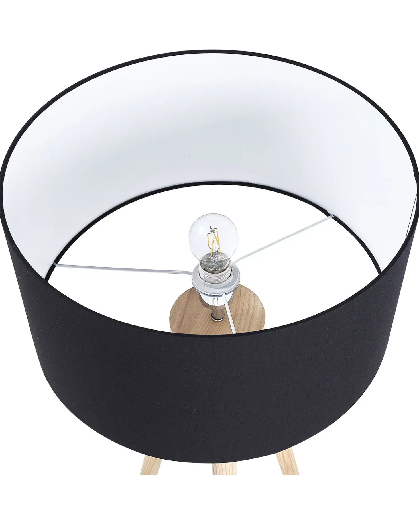 Lampada da pavimento NITRA Legno di quercia Nero