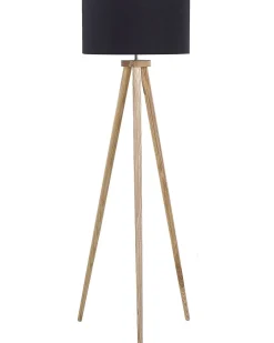 Lampada da pavimento NITRA Legno di quercia Nero