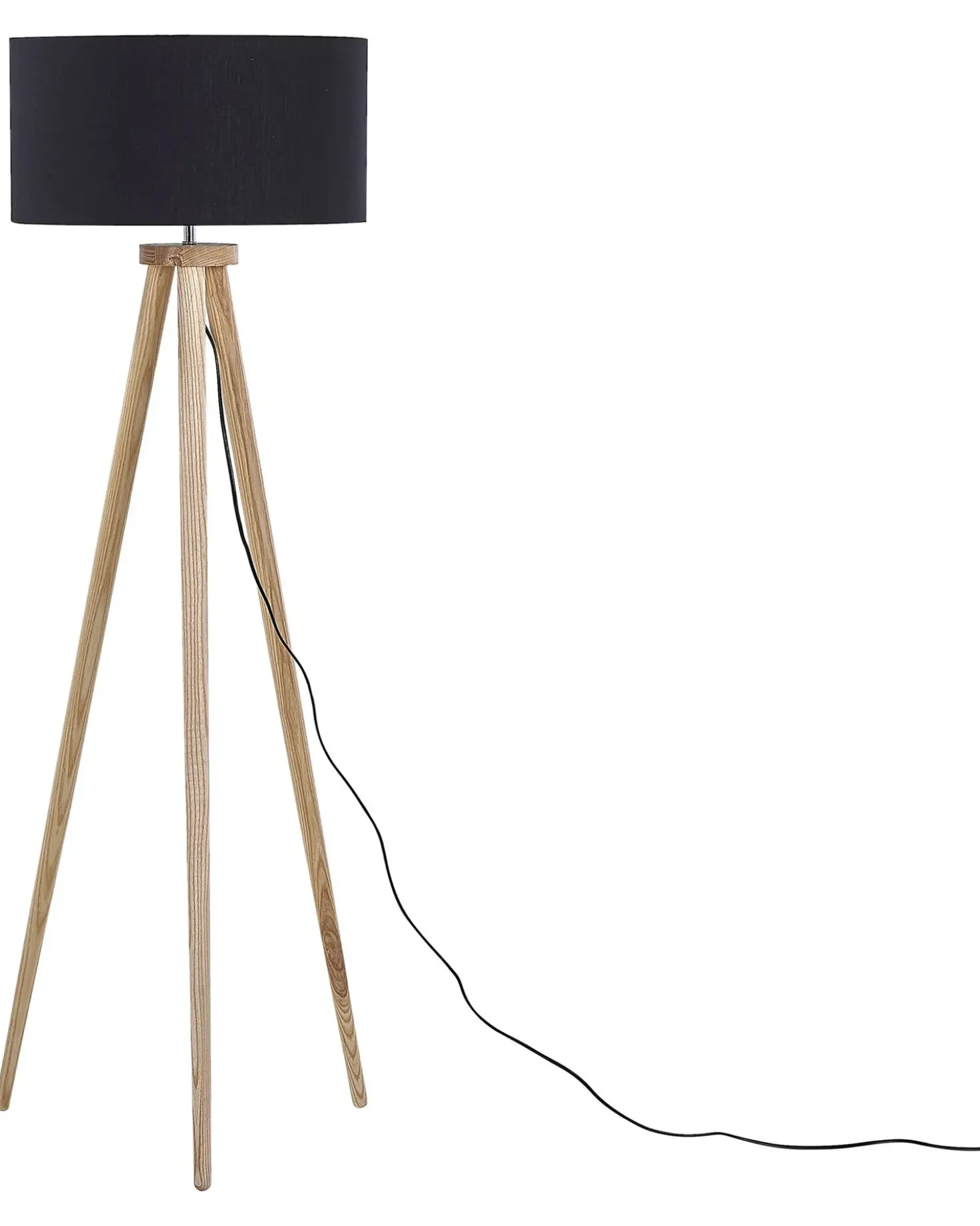 Lampada da pavimento NITRA Legno di quercia Nero
