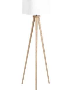 Lampada da pavimento NITRA Legno di quercia Bianco