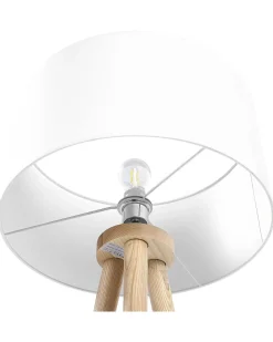 Lampada da pavimento NITRA Legno di quercia Bianco