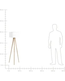 Lampada da pavimento NITRA Legno di quercia Bianco