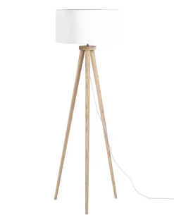 Lampada da pavimento NITRA Legno di quercia Bianco