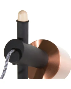 Lampada da pavimento OWENS Regolabile Legno di quercia Nero