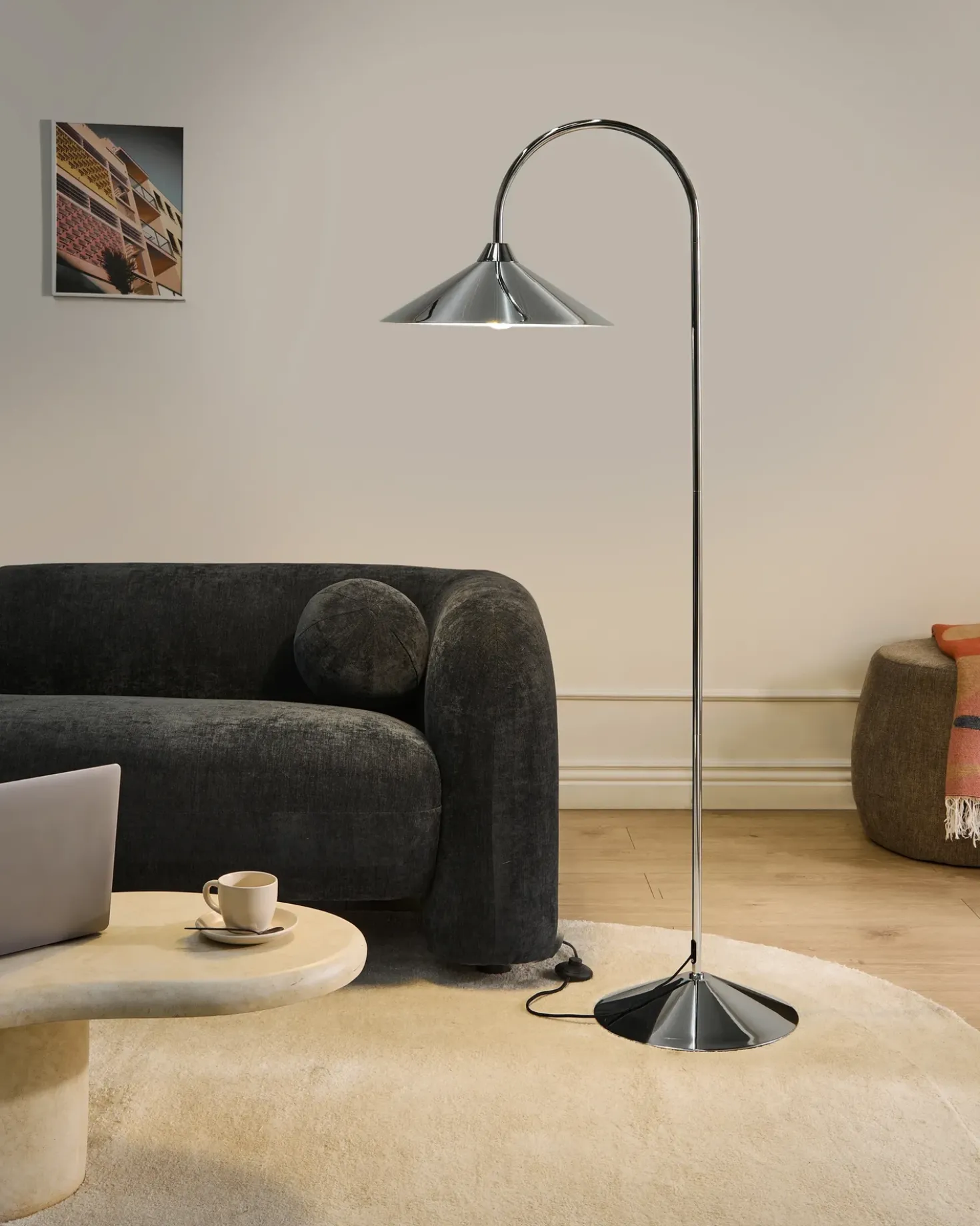 Lampada da pavimento SAVEGRE Metallo Argento