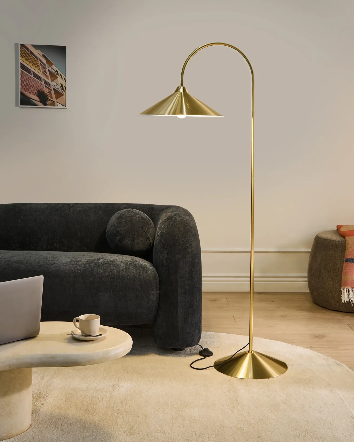 Lampada da pavimento SAVEGRE Metallo Oro