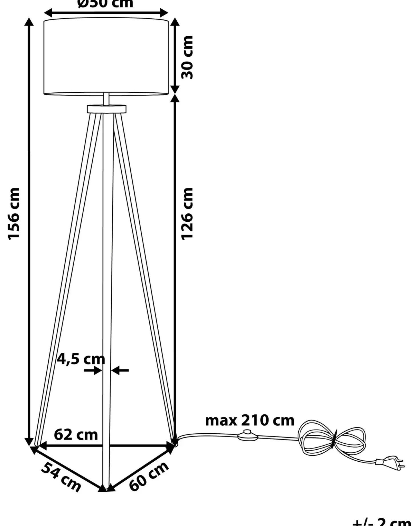 Lampada da pavimento STILETTO Metallo Nero
