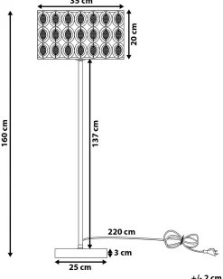 Lampada da pavimento TENNA Cristallo Argento