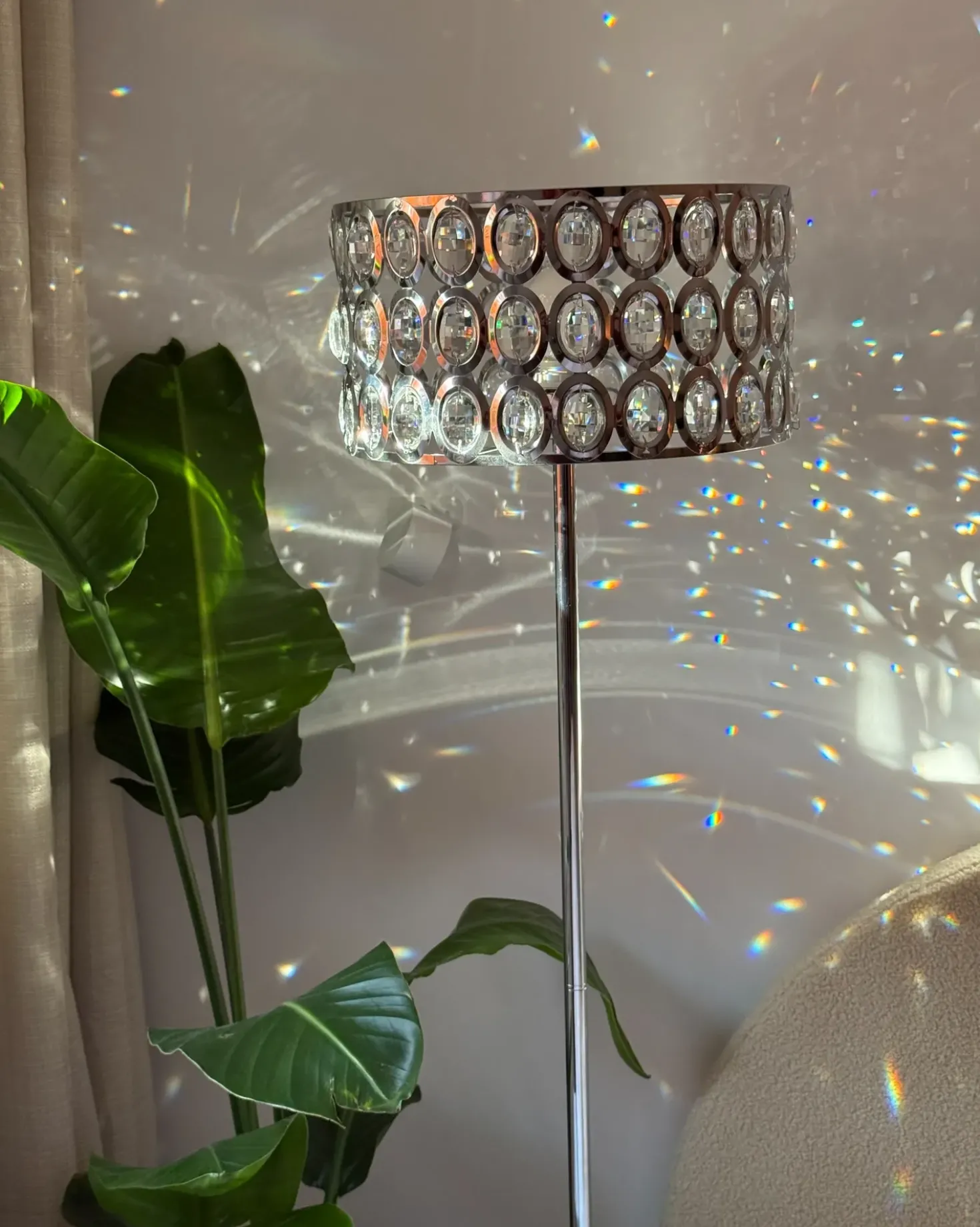 Lampada da pavimento TENNA Cristallo Argento