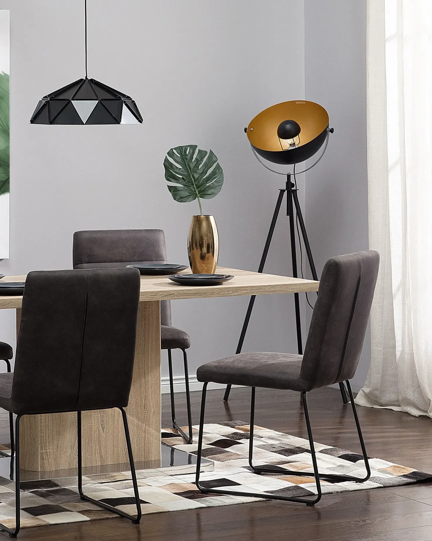 Lampada da pavimento THAMES Metallo Nero