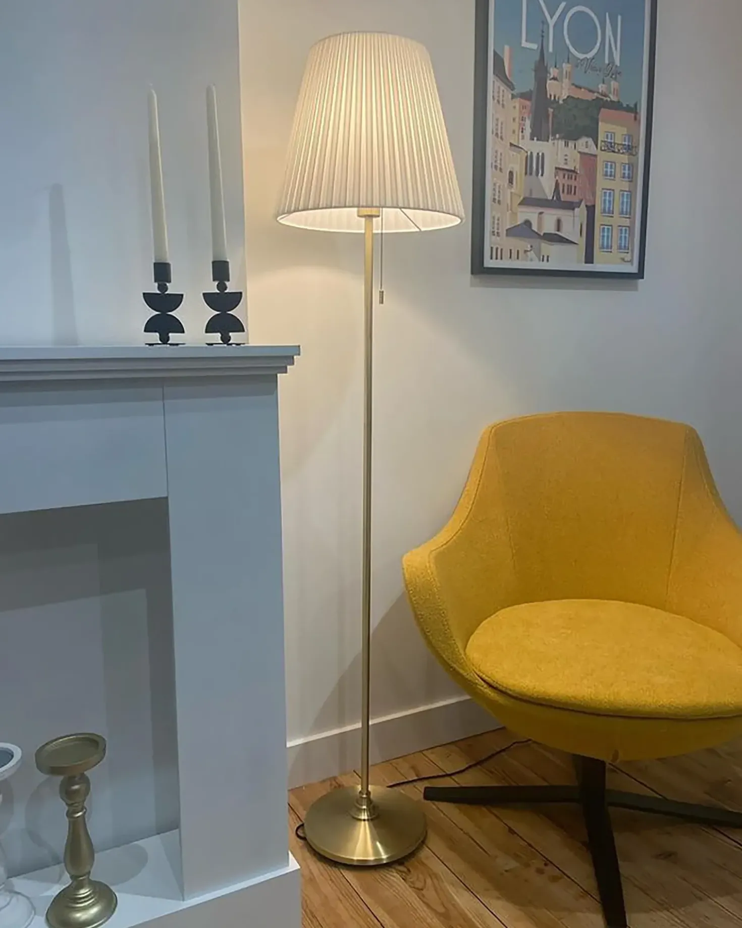 Lampada da pavimento TORYSA Metallo Ottone