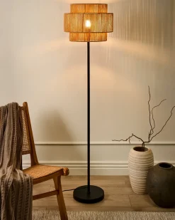 Lampada da pavimento WOKIRO Corda di carta Naturale