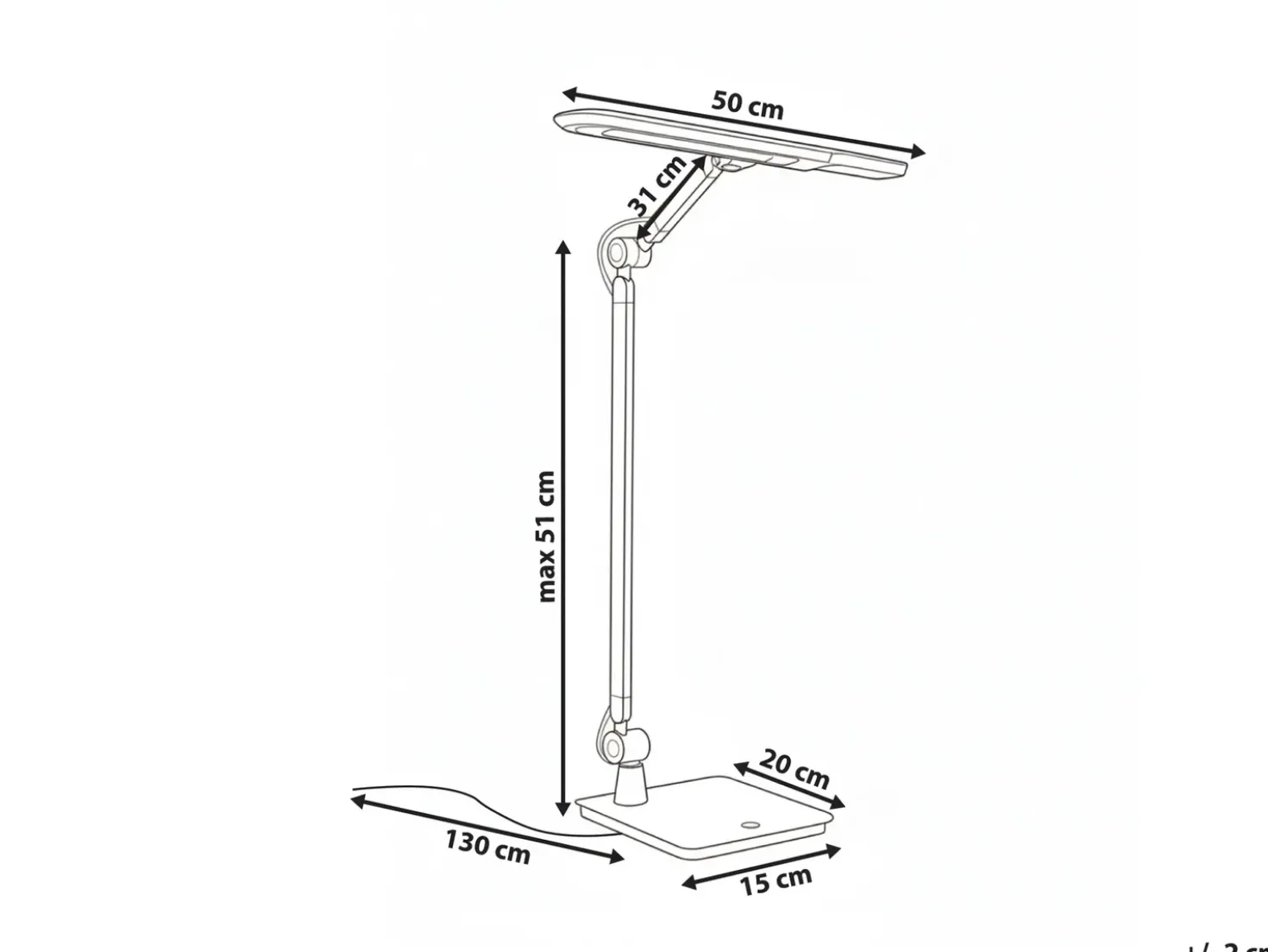 Lampada da scrivania a LED SERPENS con dimmer Argento