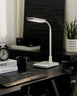 Lampada da scrivania a LED CENTAURUS con dimmer Metallo Bianco
