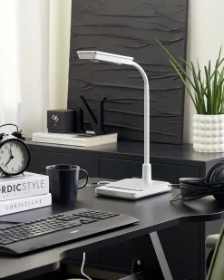 Lampada da scrivania a LED CENTAURUS con dimmer Metallo Bianco