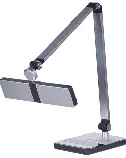 Lampada da scrivania a LED LACERTA con Caricatore wireless Metallo Argento