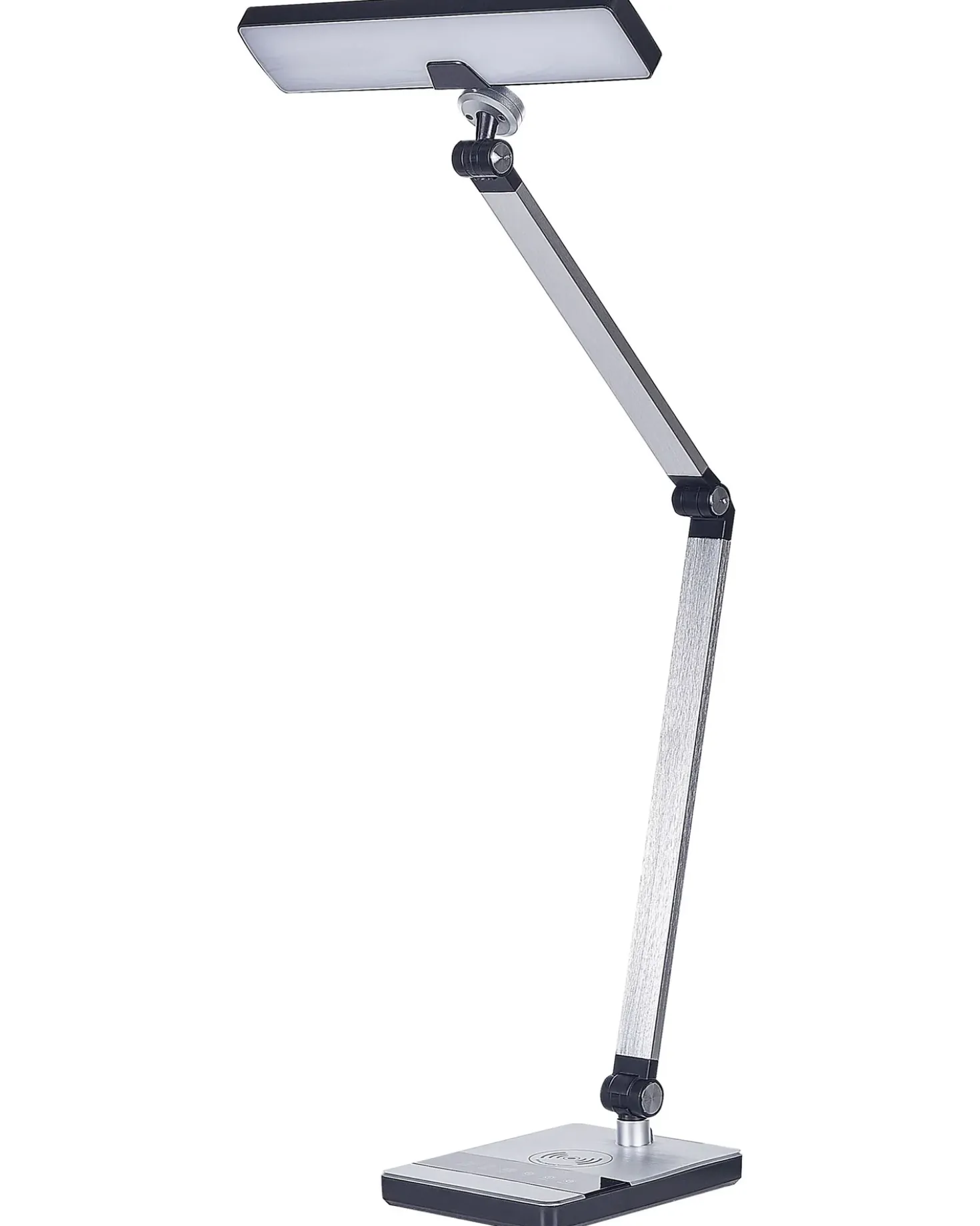 Lampada da scrivania a LED LACERTA con Caricatore wireless Metallo Argento