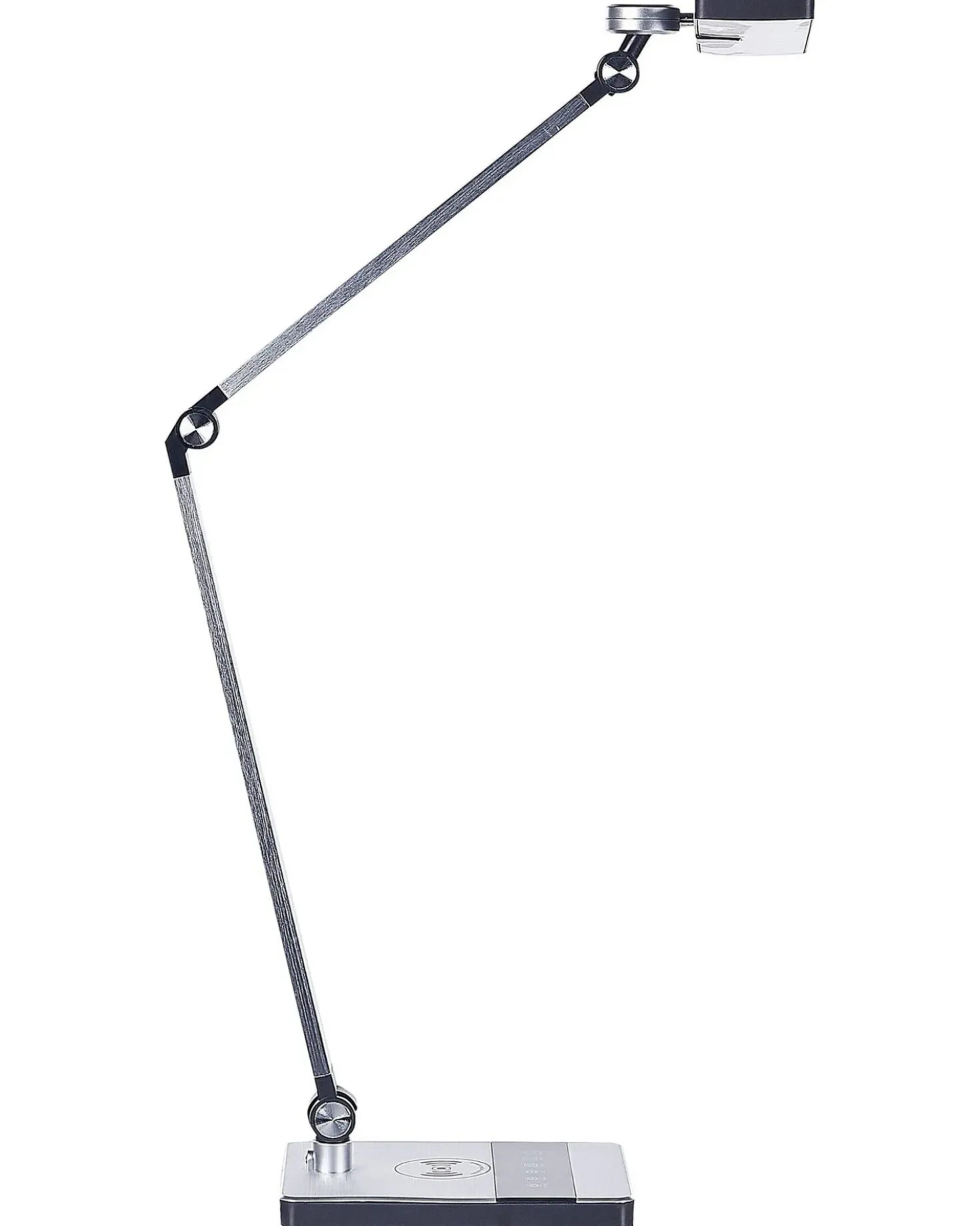 Lampada da scrivania a LED LACERTA con Caricatore wireless Metallo Argento