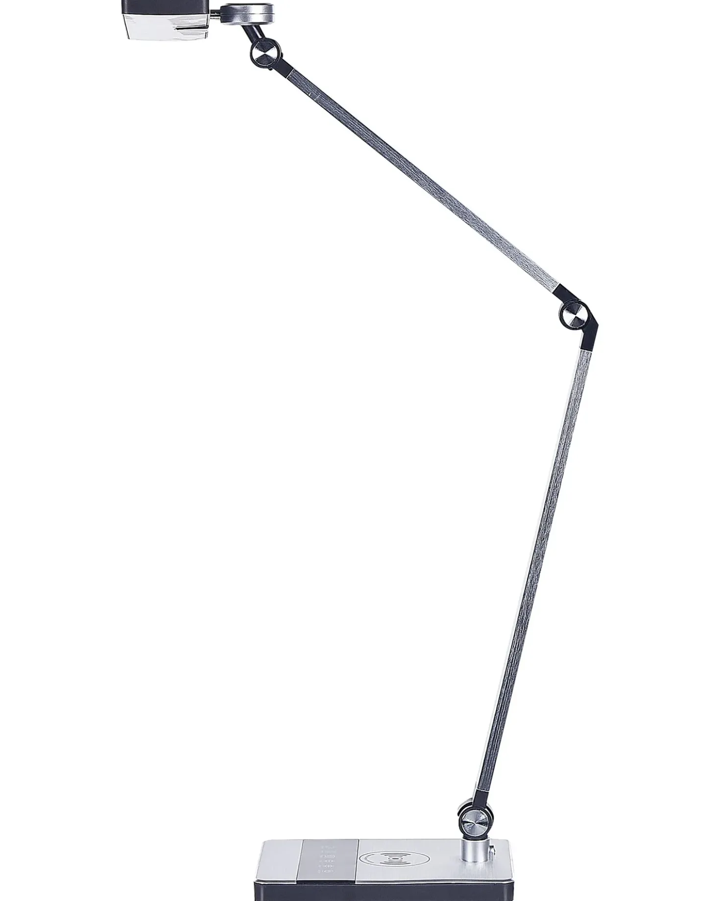 Lampada da scrivania a LED LACERTA con Caricatore wireless Metallo Argento