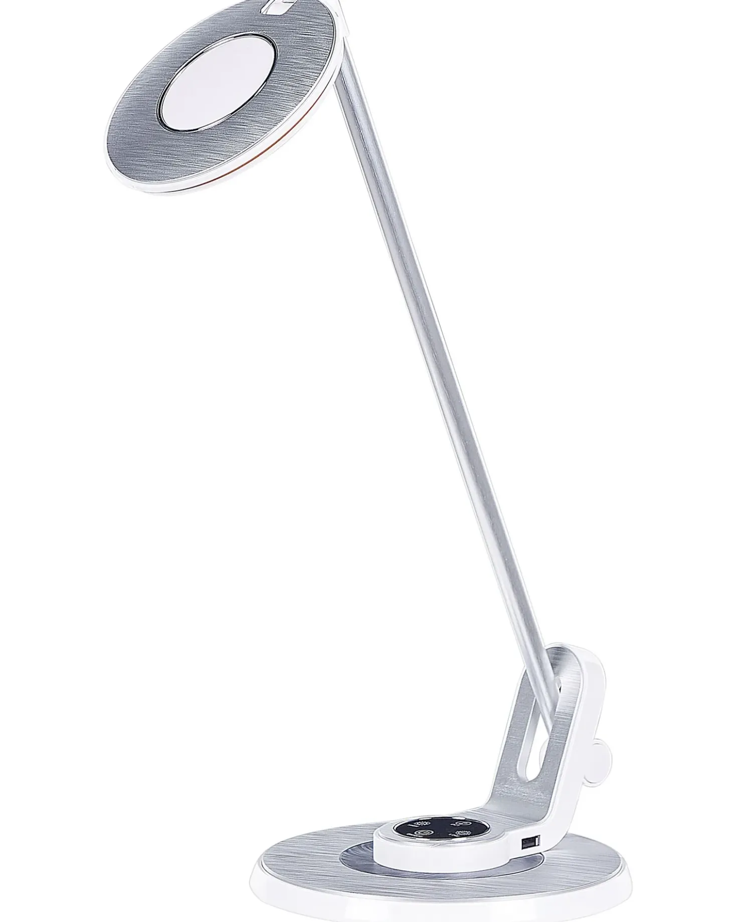 Lampada da scrivania a LED CORVUS con dimmer Metallo Bianco/Argento