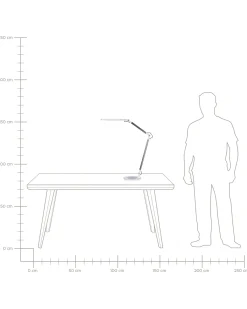 Lampada da scrivania a LED GRUS con dimmer Metallo Argento