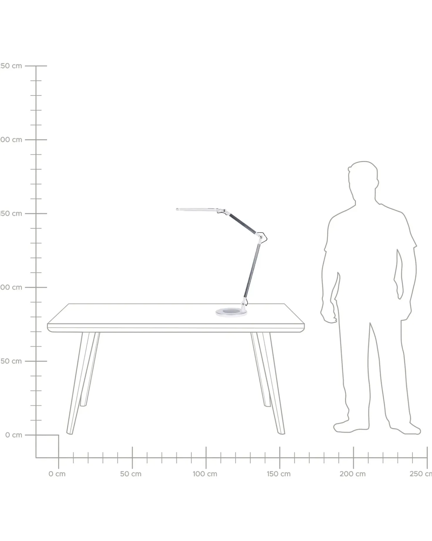 Lampada da scrivania a LED GRUS con dimmer Metallo Argento