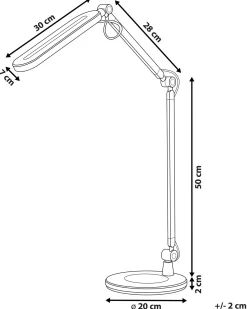 Lampada da scrivania a LED GRUS con dimmer Metallo Argento