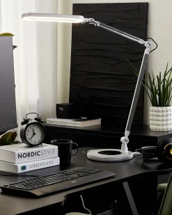 Lampada da scrivania a LED GRUS con dimmer Metallo Argento