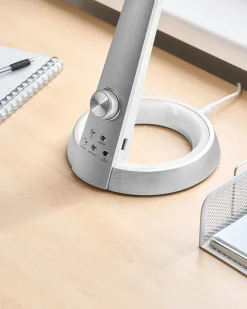 Lampada da scrivania a LED CANOPUS con porta USB Argento