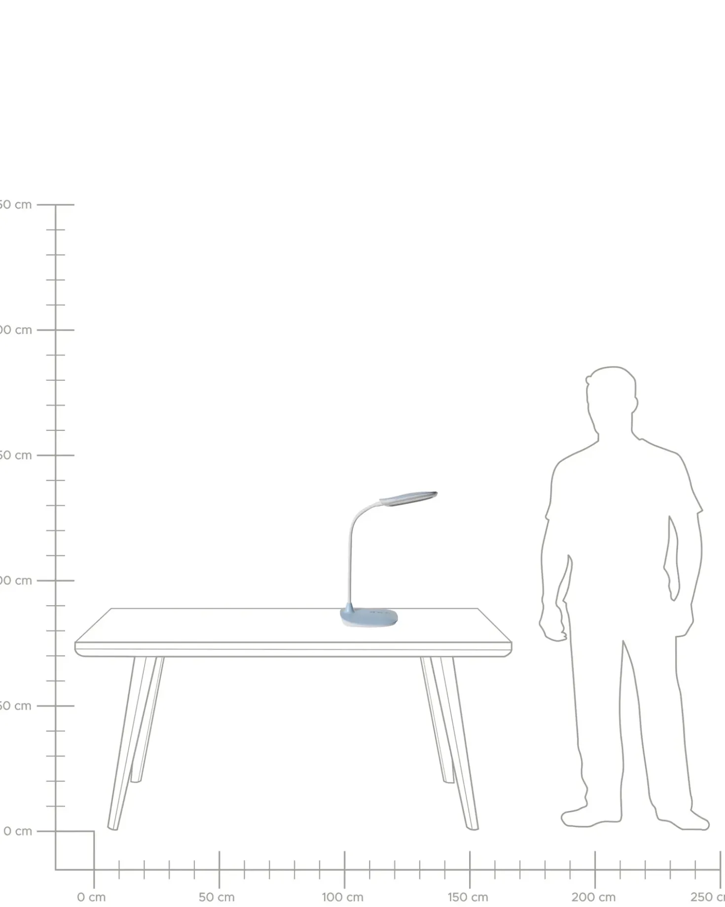 Lampada da scrivania a LED HYDRA con dimmer Azzurro