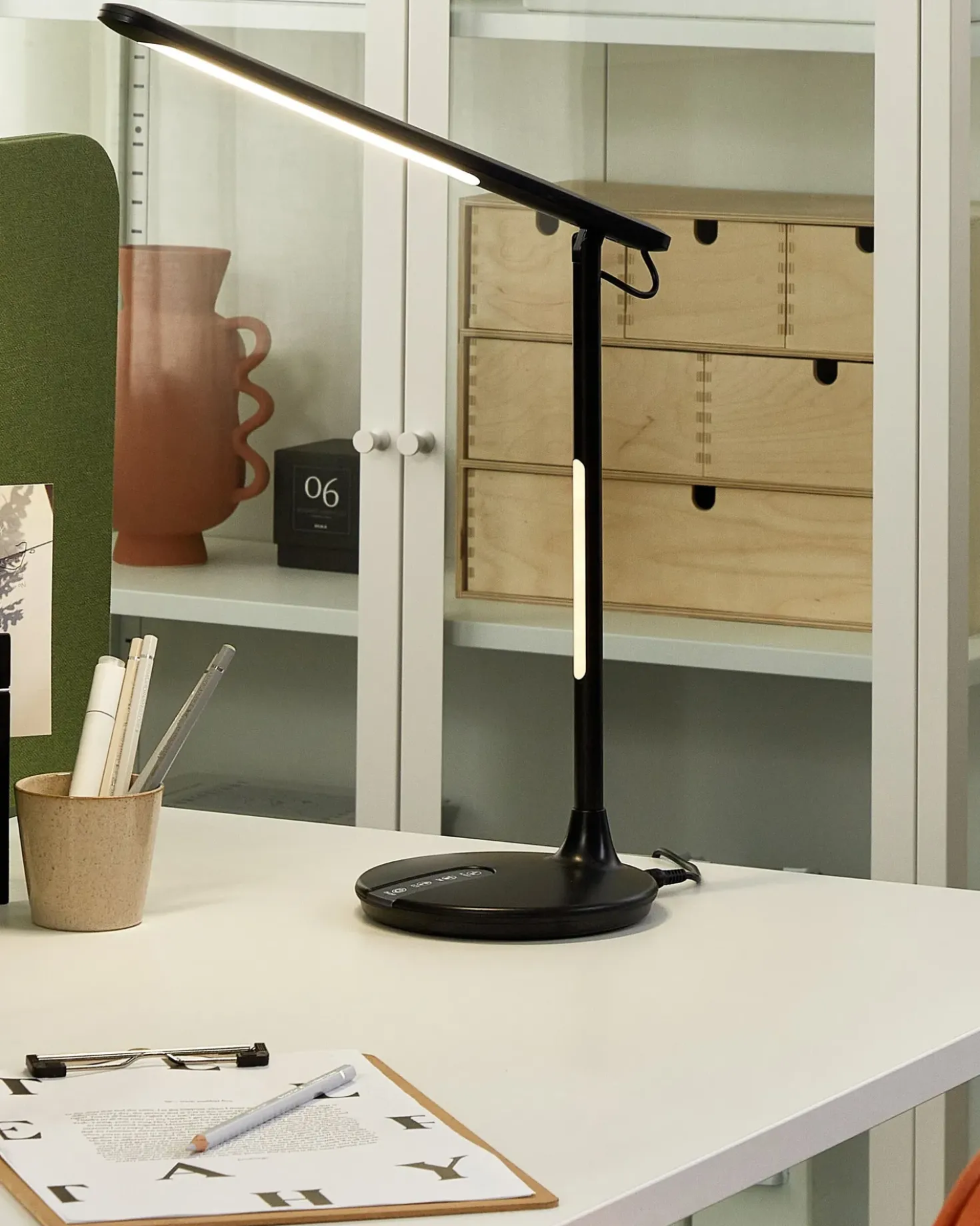 Lampada da scrivania a LED DRACO con dimmer Metallo Nero