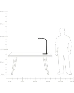 Lampada da scrivania a LED KOURIS con sensore di movimento Metallo Nero