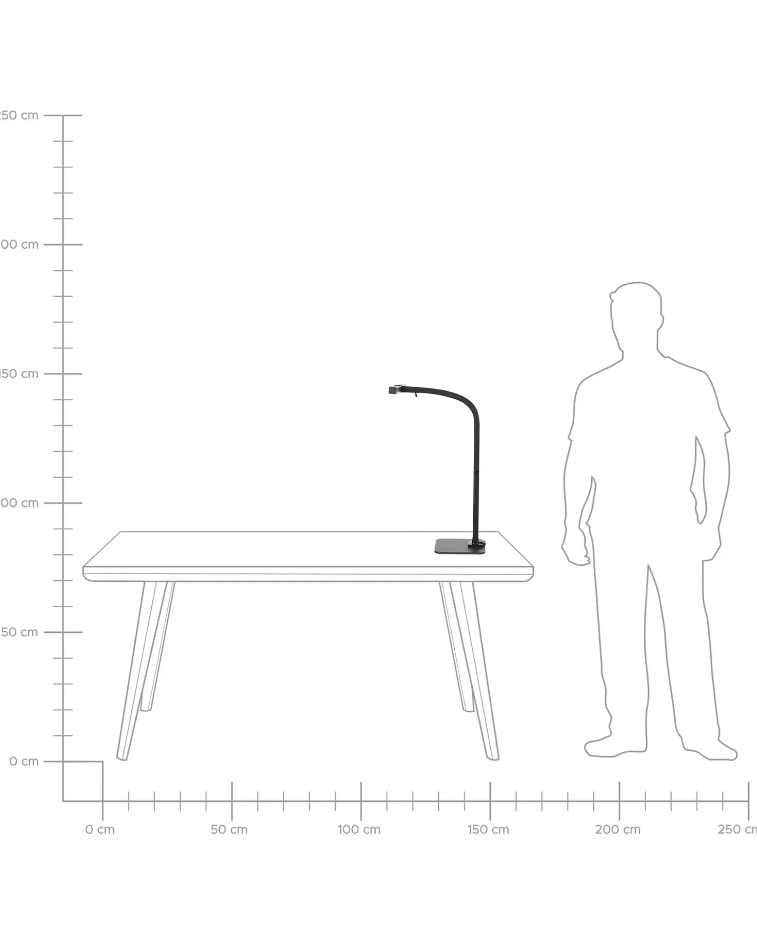 Lampada da scrivania a LED KOURIS con sensore di movimento Metallo Nero