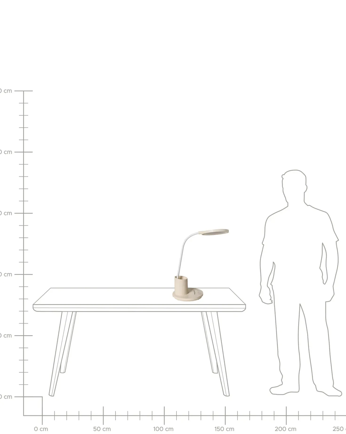 Lampada da scrivania a LED VELA con dimmer Beige chiaro